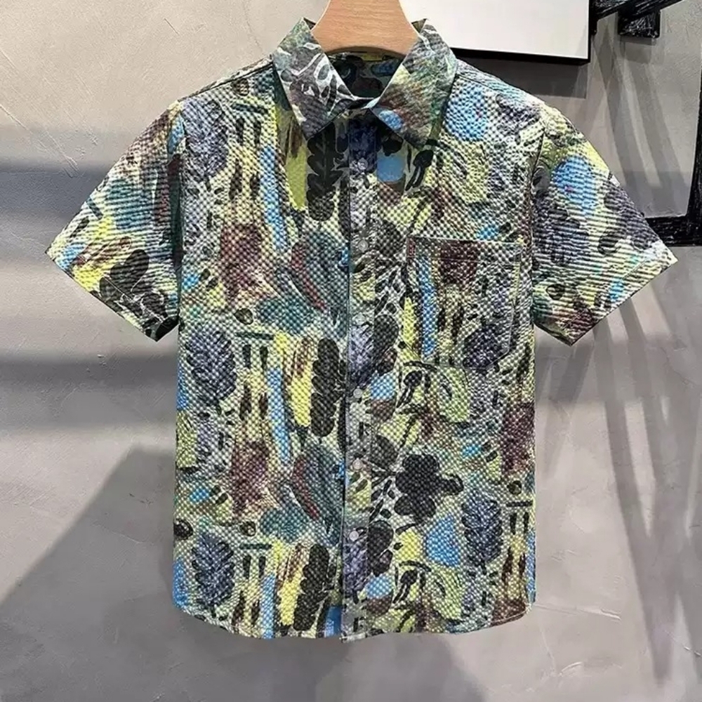 Abstract Camouflage Print Shirt